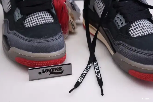 Reps TBK Jordan Retro x Off White CV9388-001 Air 4 Bred 0514